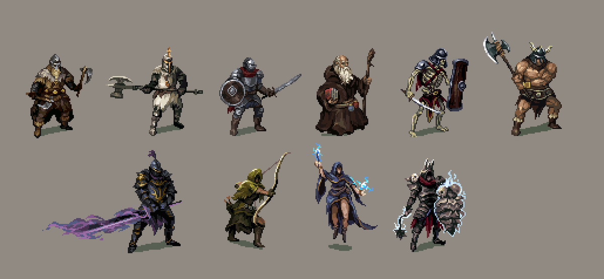 adamfergusonart's tweet image. fantasy archetype sprites for an unreleased project