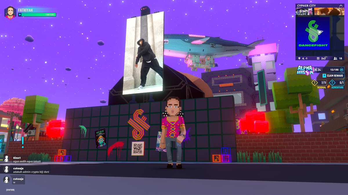 Fathhiyaa's tweet photo. Come dance with me in the Cypher City Experience in 💃🕺@TheSandboxGame. Make sure to bring your boogie shoes 🩰  https://t.co/eUDkCREZ8r #TheSandbox #AlphaSeason4 #AS4SocialChallenge https://t.co/YMKSjB8Erc