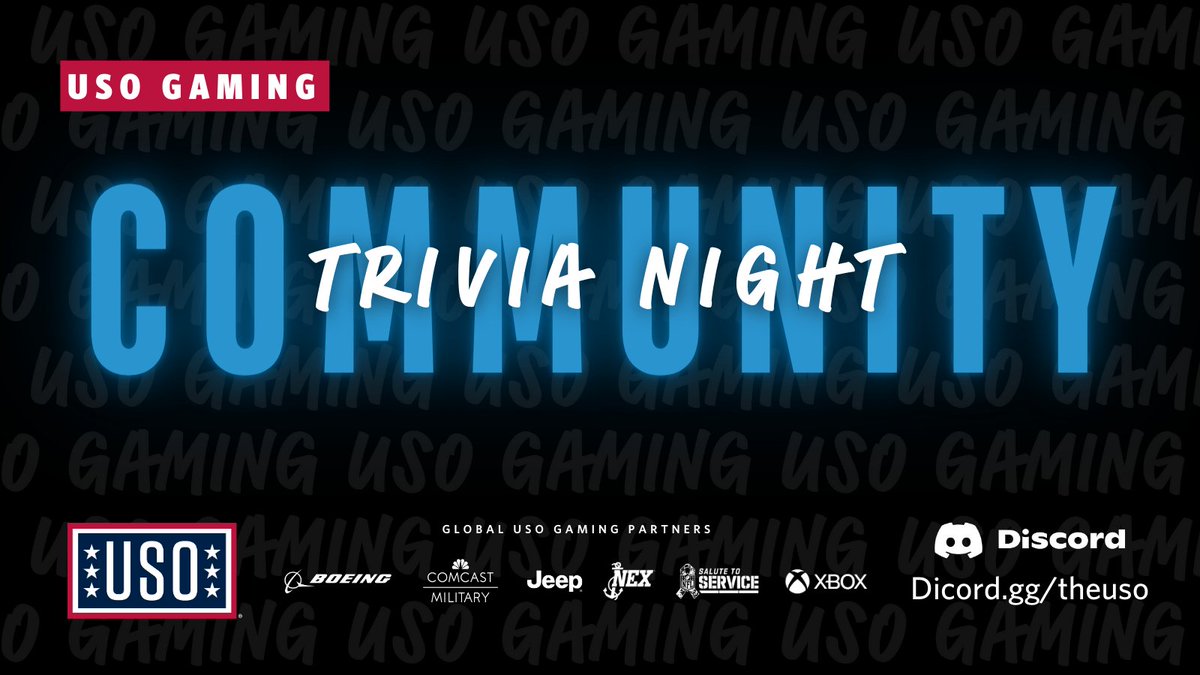 It's TRIVIA NIGHT in the USO Gaming Discord! 

We'll be forming up around 6 PM EST for a fun night of Q&amp;A! Everyone is welcome to join us - see you there!
