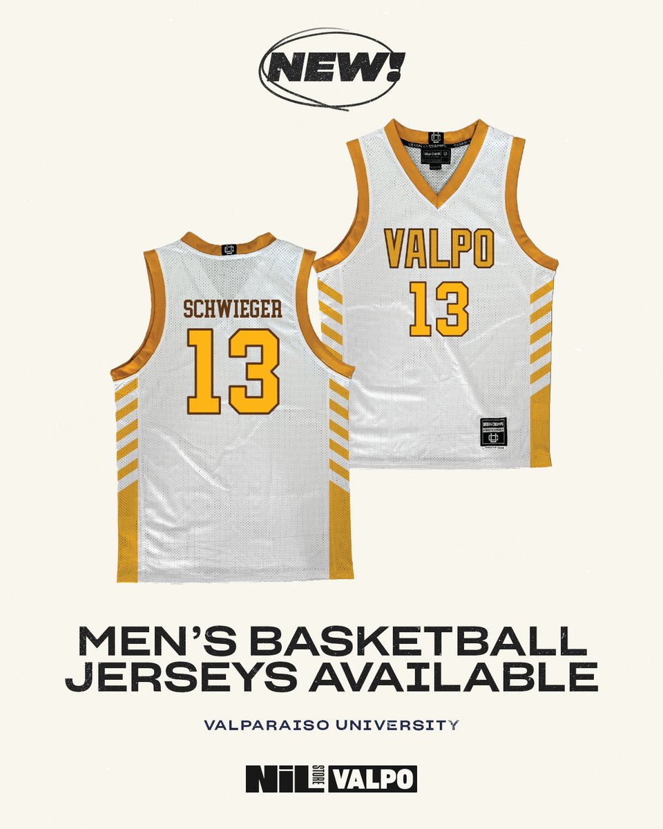 Valpo NIL Store (@valponilstore_) on Twitter photo Our <a href="/ValpoBasketball/">Valpo Basketball</a> jerseys are here!
Buy one and get one 40% off in our jersey sale running through 10/30
Shop: nil.store/valpo/collecti… Our <a href="/ValpoBasketball/">Valpo Basketball</a> jerseys are here!
Buy one and get one 40% off in our jersey sale running through 10/30
Shop: nil.store/valpo/collecti…