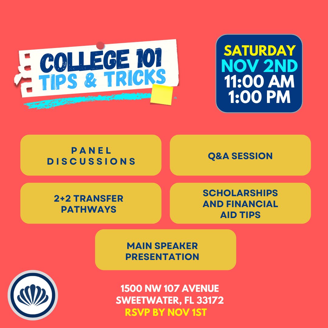 Join us for our College 101 event on Saturday, November 2nd from 11:00 AM to 1:00 PM at the DCFCU Main Branch. 📍

Get insider tips, discover scholarships, and hear from recent grads about their experiences. 🎓

RSVP by November 1st! 
eventbrite.com/e/college-101-…