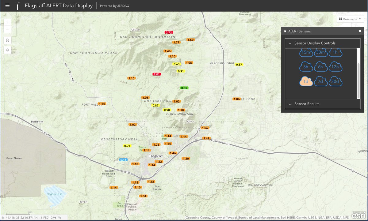 Rainfall totals in the Flagstaff and peaks area from the lastest storm system. 

#azwx