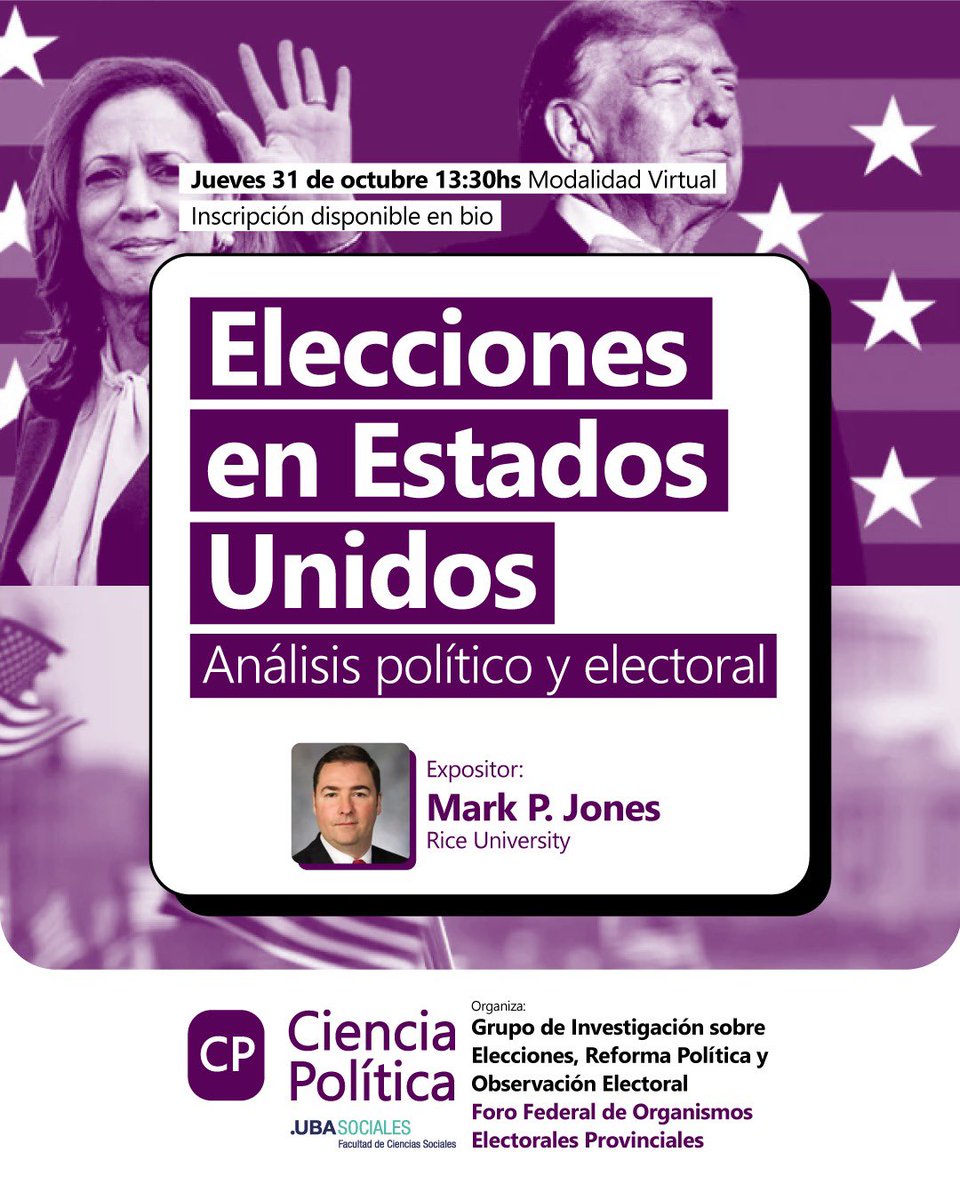 🇺🇸ELECCIONES EN EE.UU.-Análisis político y electoral

👉 El GICP sobre Elecciones, Reforma Política y Observación Electoral presenta una nueva edición de la sección titulada Análisis Político y Gobernanza Electoral junto con el Foro Federal de Organismos Electorales Provinciales.