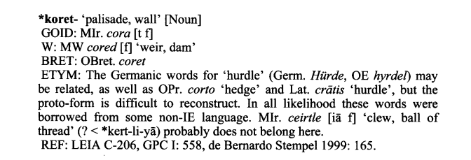 Mellohi (@mellohi_enwikt) on Twitter photo A curious thought about yet another EDPC entry <a href="/ChronHib/">David Stifter 🍵📄🦊</a> <a href="/AndersRJorg/">Dr. Jörgenstein</a>, is it possible that koret- here could be a -ets derivative of *kor- "putting, throwing", instead of a substrate borrowing? A curious thought about yet another EDPC entry <a href="/ChronHib/">David Stifter 🍵📄🦊</a> <a href="/AndersRJorg/">Dr. Jörgenstein</a>, is it possible that koret- here could be a -ets derivative of *kor- "putting, throwing", instead of a substrate borrowing?