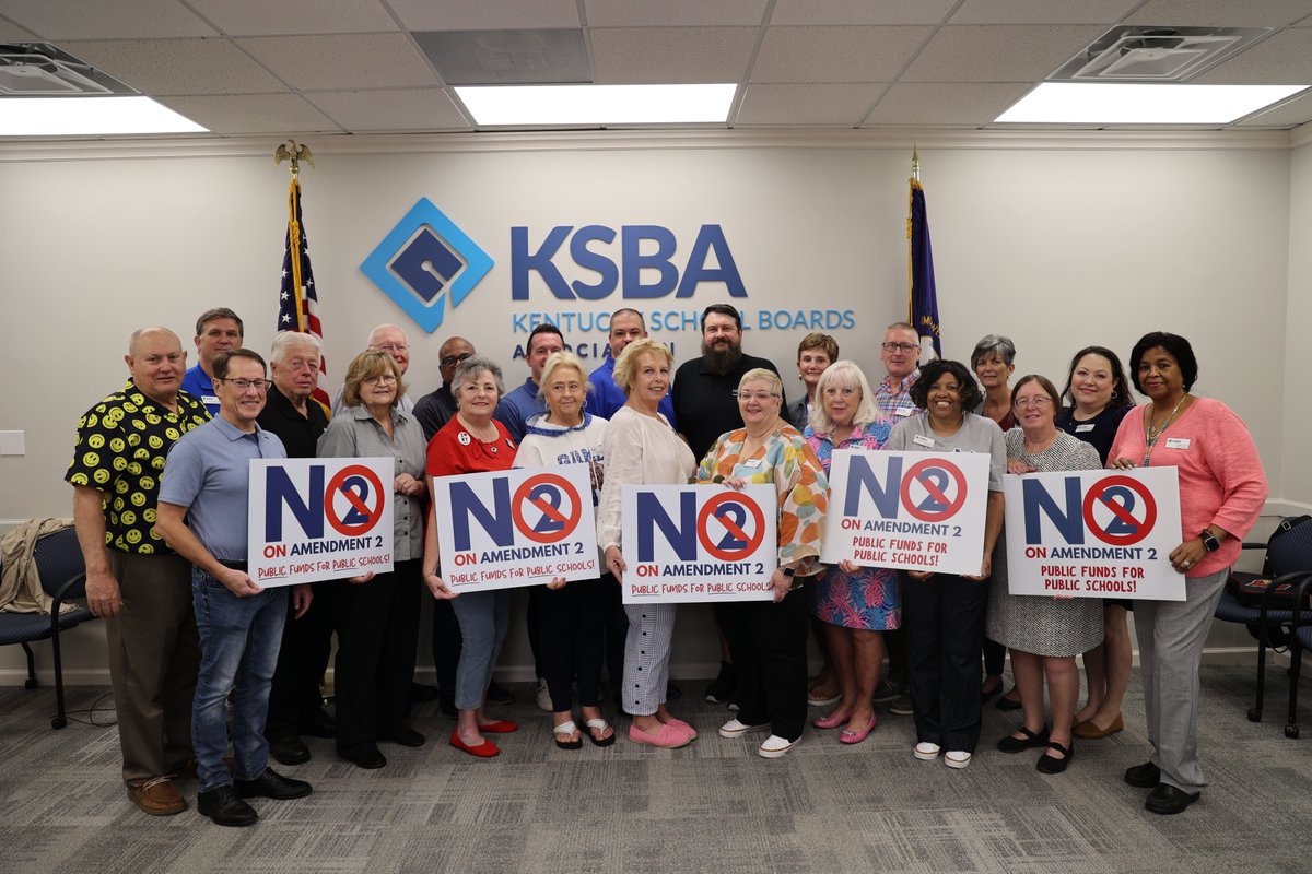 ksbanews's tweet photo. Amendment 2 is a bad idea for Kentucky's public schools and the 650,000 students they currently serve. KSBA's Board of Directors urges all Kentuckians to #VOTENoOn2! https://t.co/n5pRGdL8Sq
