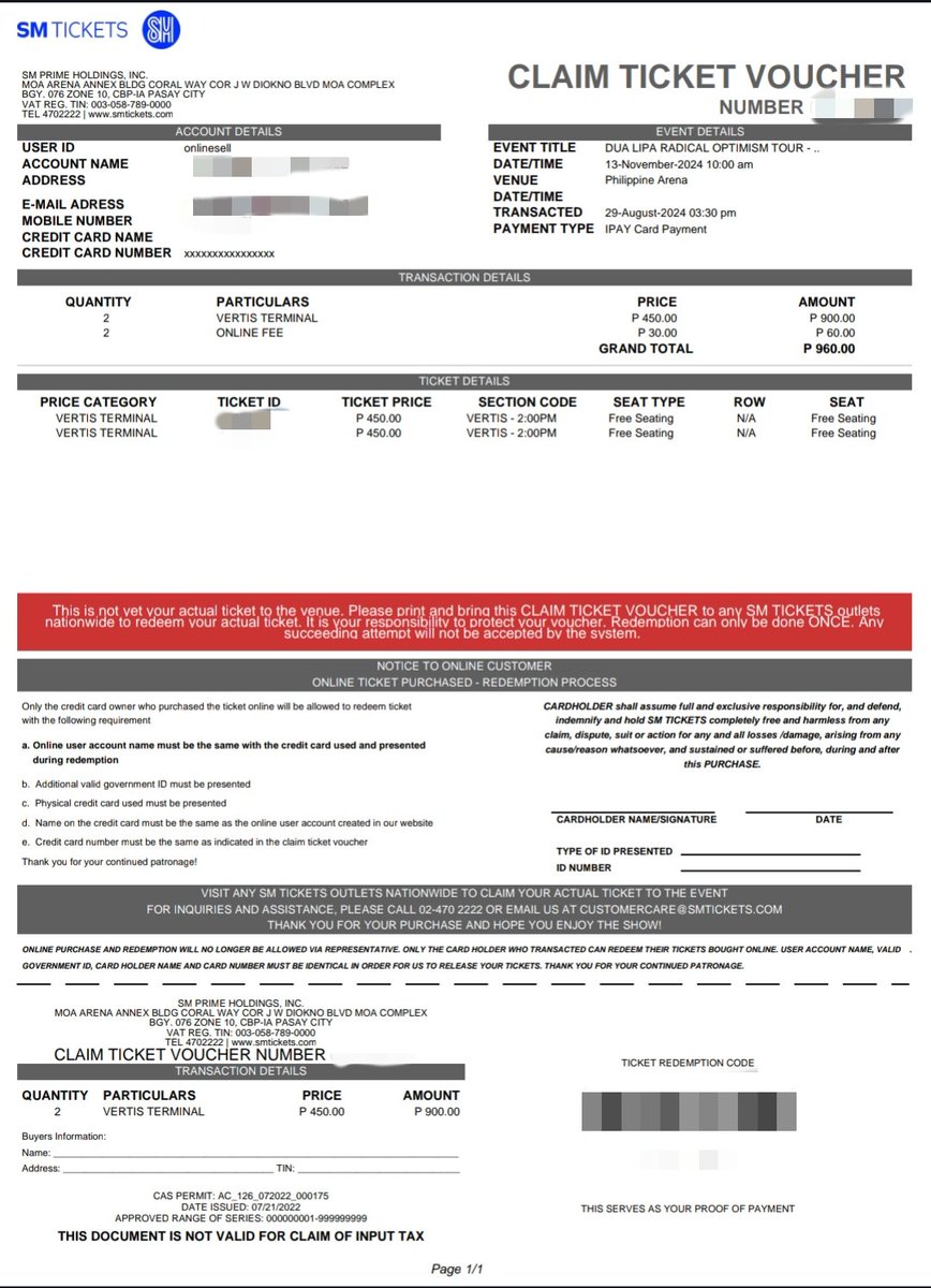 nyxie_plays's tweet photo. wts lfb fs

2 claimed adjacent Dua Lipa Radical Optimism Tour LBA Reg 105, row 17 seats 136-137 concert + shuttle tix for ₱8,950 each (claim vouchers included below for your reference)

if you will buy the 2 concert + shuttle tix, I can give them for ₱17k

rfs: vet bills https://t.co/Z5G4TGTHCz