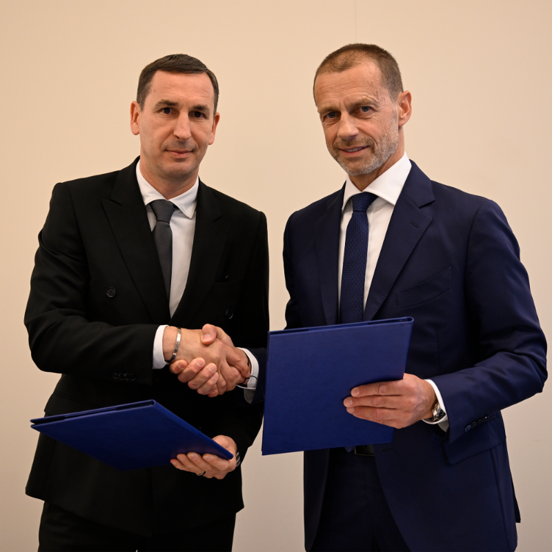 FIFPRO's tweet photo. #FIFPRO Europe and @UEFA have signed a memorandum of understanding that includes important measures to increase the voice of players in European football governance.