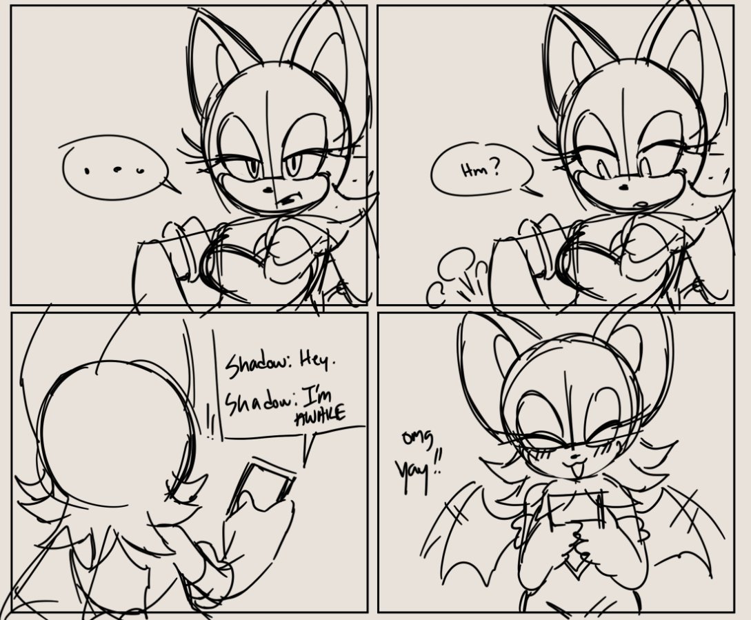 ive been lacking on shadouge so here is her being happy he texted her 