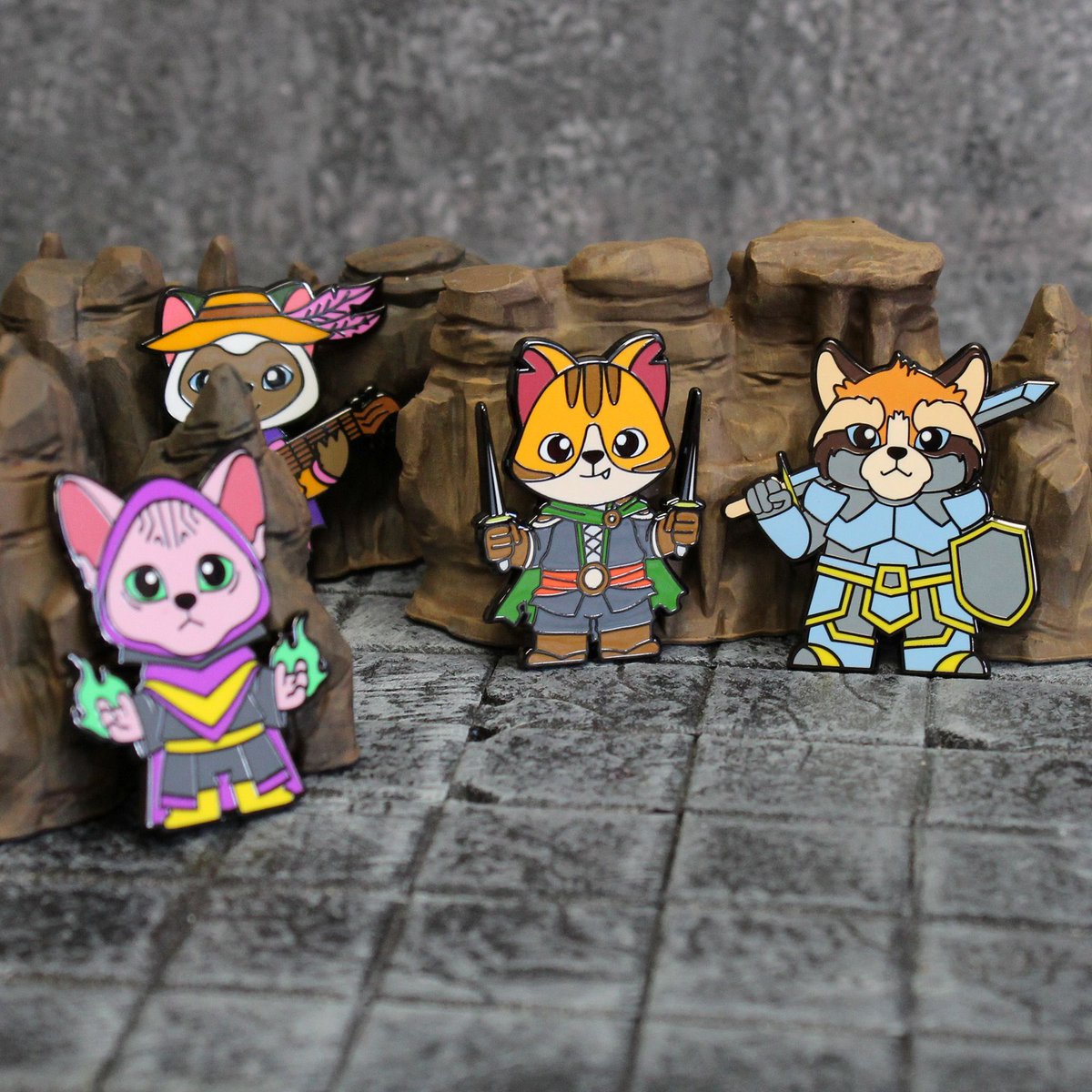 Exciting news for all #pin enthusiasts and feline fans! Our first line of pins has just landed in the shop. Introducing the Adventure Cats Pin collection, a delightful array of feline adventurers ready to embark on your next D&amp;D campaign. buff.ly/3AjOBGz