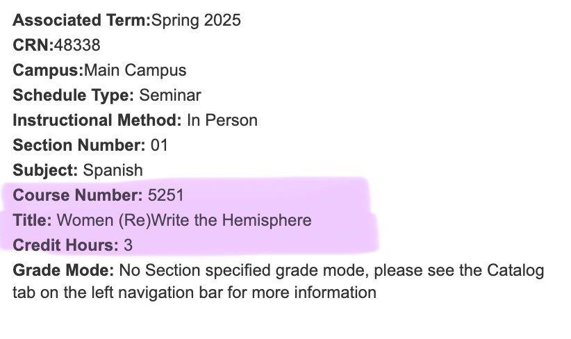 I’m beyond excited to see my dream graduate seminar on the books for Spring 2025! I can’t wait to talk about Latin American and Latinx women writers next semester, from Elena Poniatowska to Monica Ojeda and beyond 👯‍♀️