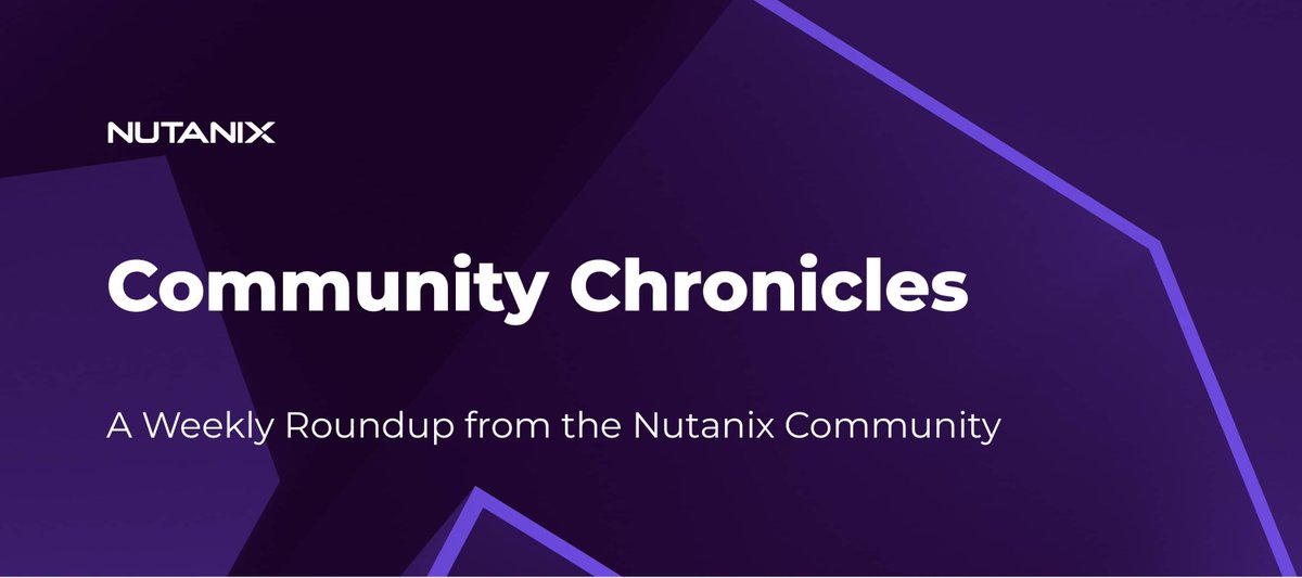 🚨 New Blog Alert 🚨  

📰 Community Chronicles: A Weekly Roundup from the Nutanix Community (October 29)

buff.ly/4f3Gqx7 🚀 

#vcommunity #NTC #Nutanix 

If this is your first time reading the Community Chronicles, click repost and like to share this with others 👋