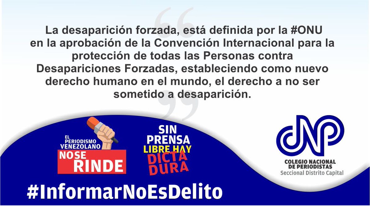 CNPCaracas's tweet photo. #29Oct Han transcurrido 90 horas de la detención arbitraria del periodista Nelin Escalante. 10 am. #AEstaHora seguirnos sin conocer  su paradero . Estamos en presencia de una desaparición forzada.  #LiberenANelinEscalante https://t.co/SABbiKUWyu