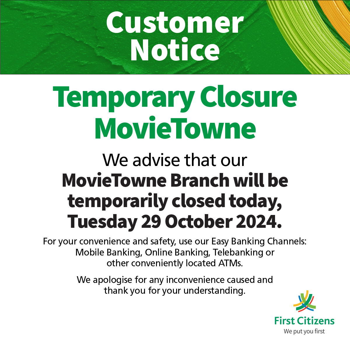 #CustomerNotice
