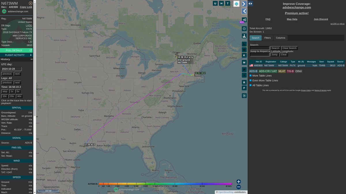 steffanwatkins's tweet image. 🇺🇸 American-registered Dassault Falcon 7X N673WM owned by Waste Management is in Ottawa #CYOW today, after flying up from Huston and Boston yesterday.
globe.adsbexchange.com/?icao=a8e8dd&amp;amp;l…