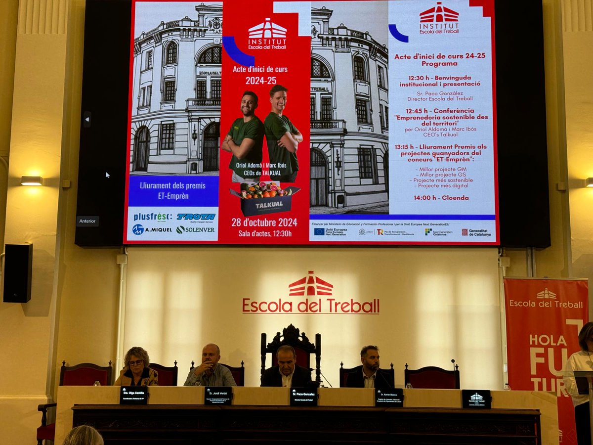 💡Ahir vam poder assistir a l'acte d'inici de curs 24-25 de INS Escola del Treball de Lleida, on es van lliurar els premis als projectes guanyadors del concurs "ET-Emprèn"🌱

Va ser un plaer formar part d’aquest esdeveniment i descobrir projectes del nostre entorn 💚