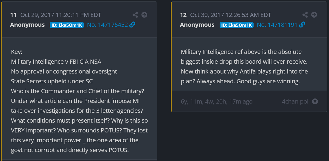 Manifest_Utopia's tweet photo. 🗝️Key🗝️ 7 year delta
"...biggest inside drop the board will ever receive."
CinC & Military Intelligence
Take over investigations for the 3 letter agencies
It's been disclosed where MI is headquartered.
Since the Q #InfoOp laid out the road map, have you been observing the many disclosures provided by other designated voices of the Milestones as they occurred?