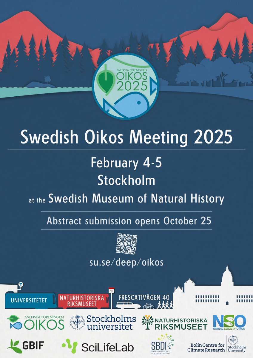 Welcome to register and submit your abstract for the Swedish Oikos Meeting 2025!

On 4-5 Feb, researchers and students from across Sweden will gather at <a href="/naturhistoriska/">Naturhist.riksmuseet</a> to share insights and discoveries in ecological research. Register &amp; read more at: su.se/deep/oikos