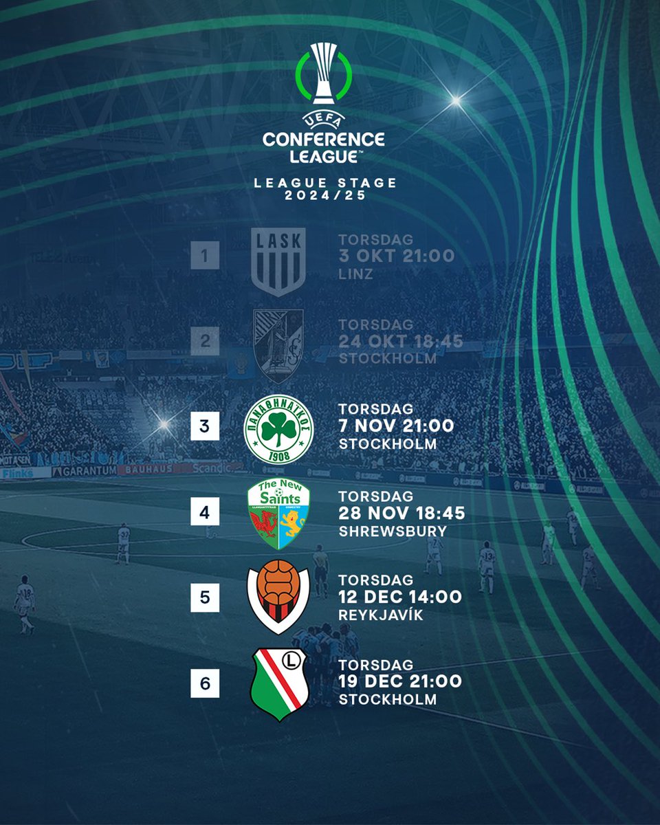 DIF_Fotboll's tweet image. 𝙈𝙖𝙩𝙘𝙝𝙙𝙖𝙮 3 närmar sig när Panathinaikos 🇬🇷 kommer till Stockholm ✨

#UECL

🎟️ Biljetter på DIF.se
