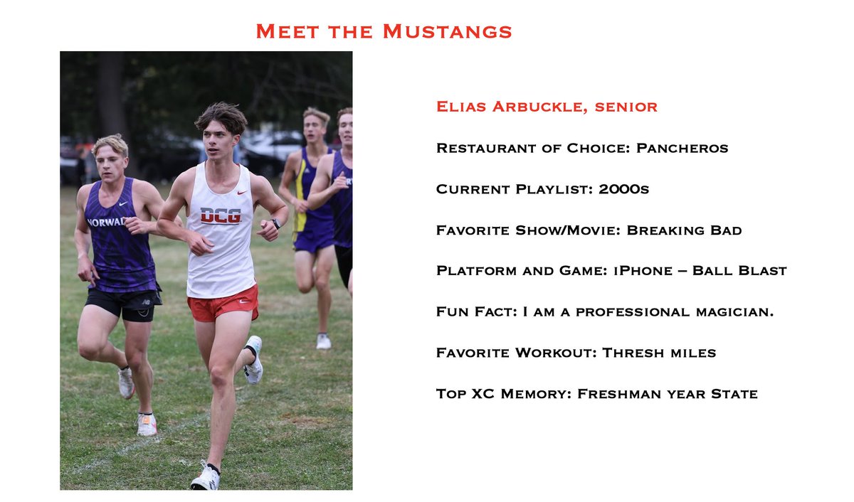 Meet the Mustangs!  This week, meet senior Elias Arbuckle. #CleantheStables