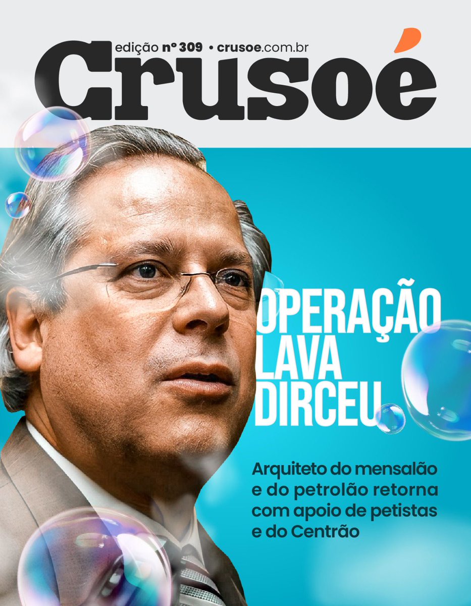 Gilmar Mendes concluiu a Operação Lava Dirceu (que rendeu, meses antes, capa da Crusoé), mas jamais esqueceremos a sujeira do petista.

Condenado no mensalão, saiu da prisão com indulto de Dilma.

Preso duas vezes no petrolão, foi solto com votos de Gilmar, Toffoli e Lewandowski.