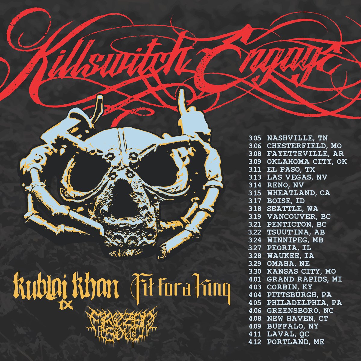 Kublai Khan TX (@kublaikhantx) on Twitter photo Spring 2025 with <a href="/kseofficial/">Killswitch Engage</a> πΊπΈ π¨π¦
tickets on sale Friday 10am local time Spring 2025 with <a href="/kseofficial/">Killswitch Engage</a> πΊπΈ π¨π¦
tickets on sale Friday 10am local time