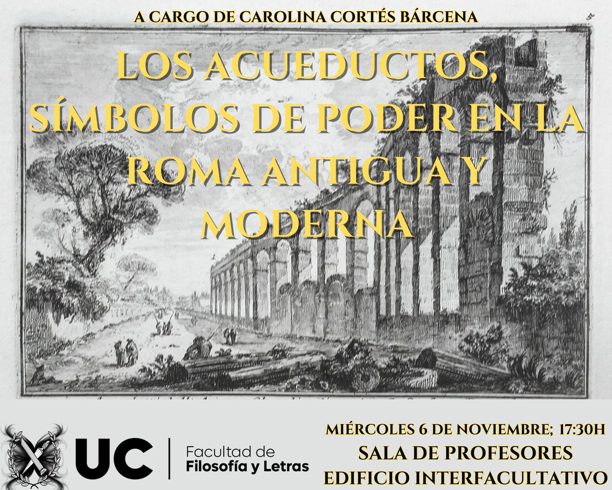 El miércoles que viene, siguiendo con los Miércoles Culturales tenemos cita a las 17:30h en la Sala de Profesores :)
"Los acueductos, símbolos de poder en la Roma antigua y moderna".
A cargo de: Carolina Cortés Bárcena. 
¡¡Os esperamos!!