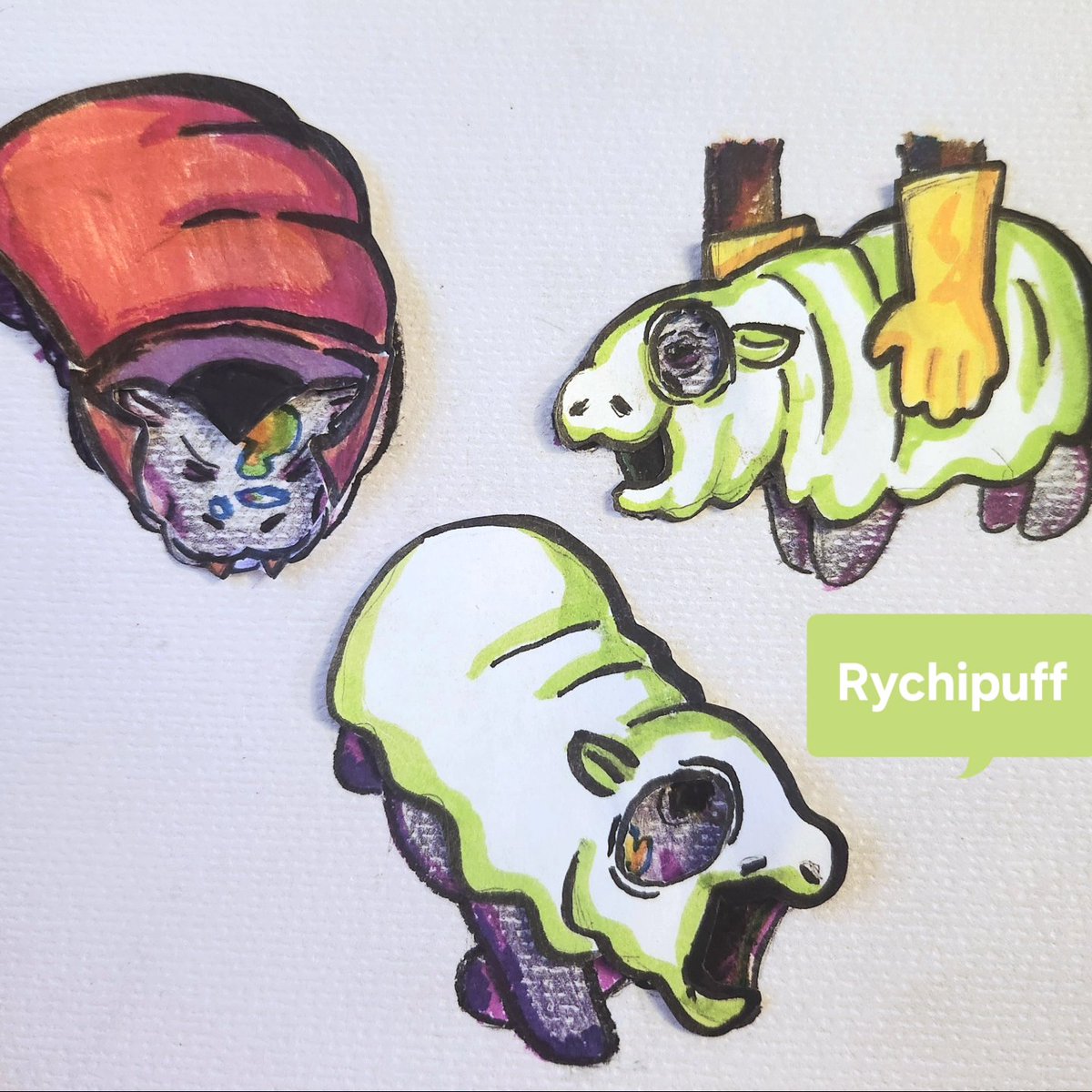 rychipuff's tweet photo. Moo deng! I made a few paper costumes for her aswell :D happy Halloween! #Moodeng #BOODENG #hippo #traditionalart #art #Halloween https://t.co/33DUCp8sSy