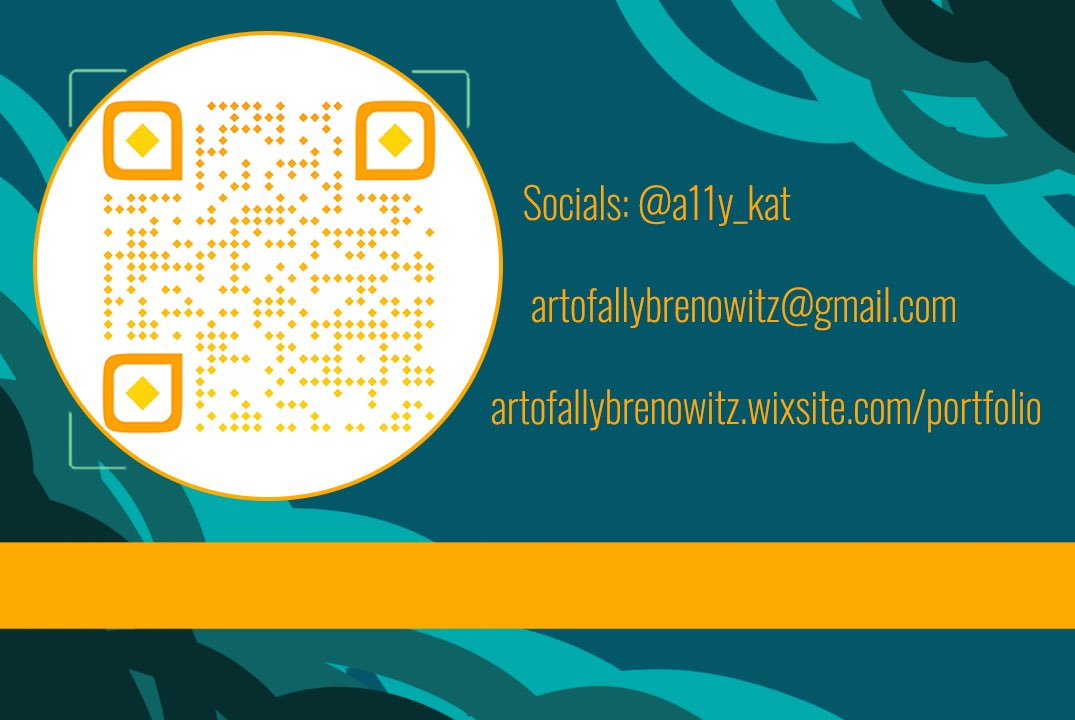 A11y_Kat's tweet photo. Recently updated my business card design! https://t.co/omij2NXGkX