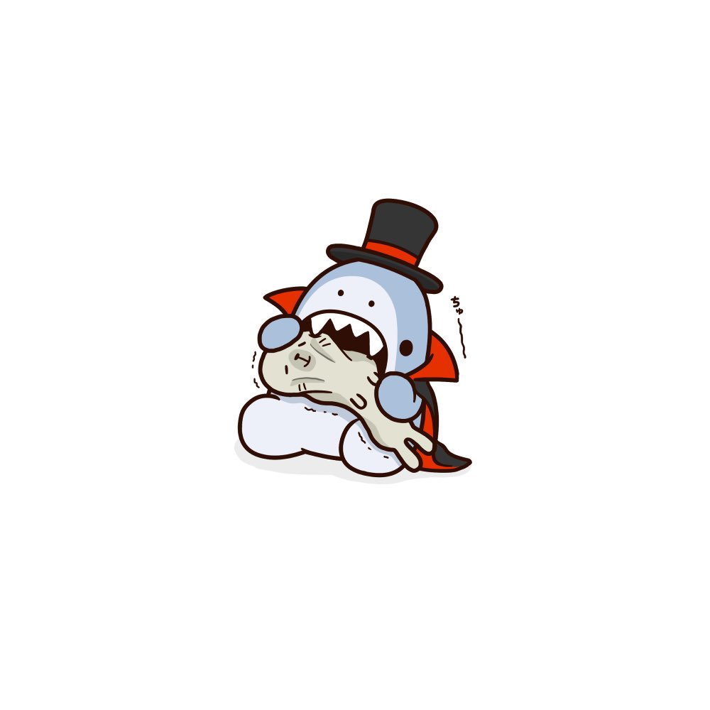 「血を吸うサメ #サメーズ」|アリムラモハのイラスト