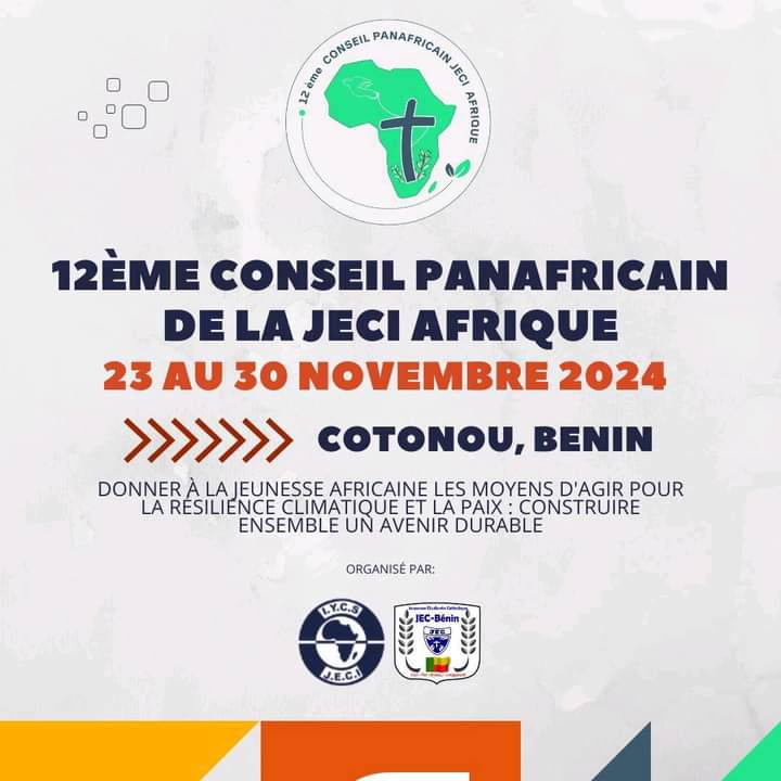 📢 𝐋𝐀 𝐉𝐄𝐂 𝐃𝐄 𝐍𝐎𝐓𝐑𝐄 𝐏𝐀𝐘𝐒 𝐀𝐔 𝟏𝟐È𝐌𝐄 𝐂𝐎𝐍𝐒𝐄𝐈𝐋 𝐏𝐀𝐍𝐀𝐅𝐑𝐈𝐂𝐀𝐈𝐍 𝐃𝐄 𝐋𝐀 𝐉𝐄𝐂𝐈 𝐀𝐅𝐑𝐈𝐐𝐔𝐄 ! 🇧🇯🌍

Du 23 au 30 novembre 2024, la ville de Cotonou au Bénin accueillera le 12ème Conseil Panafricain de la JECI Afrique.