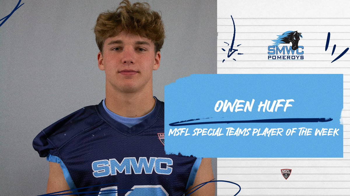 ๐๐๐๐ ๐๐ญ๐ก๐ฅ๐๐ญ๐ข๐๐ฌ (@smwcathletics) on Twitter photo SMWC's very own Owen Huff picked up a fumble on the opening kickoff against CCSJ and returned it to the house for a touchdown and has been named the <a href="/MidwestSFL/">Midwest Sprint Football League</a> Special Teams Player of the Week! SMWC's very own Owen Huff picked up a fumble on the opening kickoff against CCSJ and returned it to the house for a touchdown and has been named the <a href="/MidwestSFL/">Midwest Sprint Football League</a> Special Teams Player of the Week!