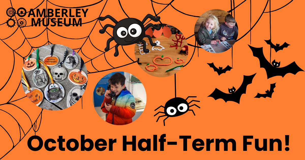 Join Us for October Half-Term Fun at Amberley Museum!

Looking for a family-friendly adventure this half-term? Discover our Not-So-Scary Spider Trail and dive into the fascinating world of our eight-legged friends!

Get creative with pipe-cleaner spider crafts and traditional