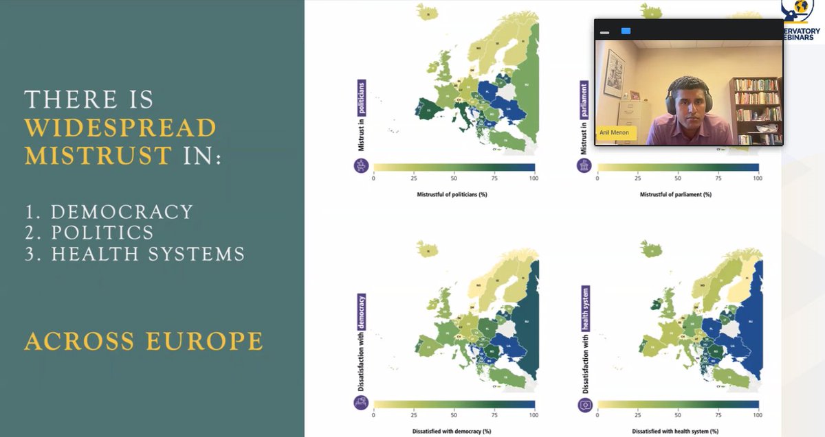 European Observatory on Health Systems & Policies (@obshealth) on Twitter photo ⏺️ We are live at #OBSwebinars! To kick off the session on health and democracy, <a href="/armenon_memorie/">Anil Menon</a> talks about the mistrust spreading across Europe.
Keep up with us by tuning in now or register to receive the recording in your inbox later👉 eurohealthobservatory.who.int/news-room/even… w/ <a href="/scottlgreer/">Scott L. Greer 🇺🇦</a> ⏺️ We are live at #OBSwebinars! To kick off the session on health and democracy, <a href="/armenon_memorie/">Anil Menon</a> talks about the mistrust spreading across Europe.
Keep up with us by tuning in now or register to receive the recording in your inbox later👉 eurohealthobservatory.who.int/news-room/even… w/ <a href="/scottlgreer/">Scott L. Greer 🇺🇦</a>