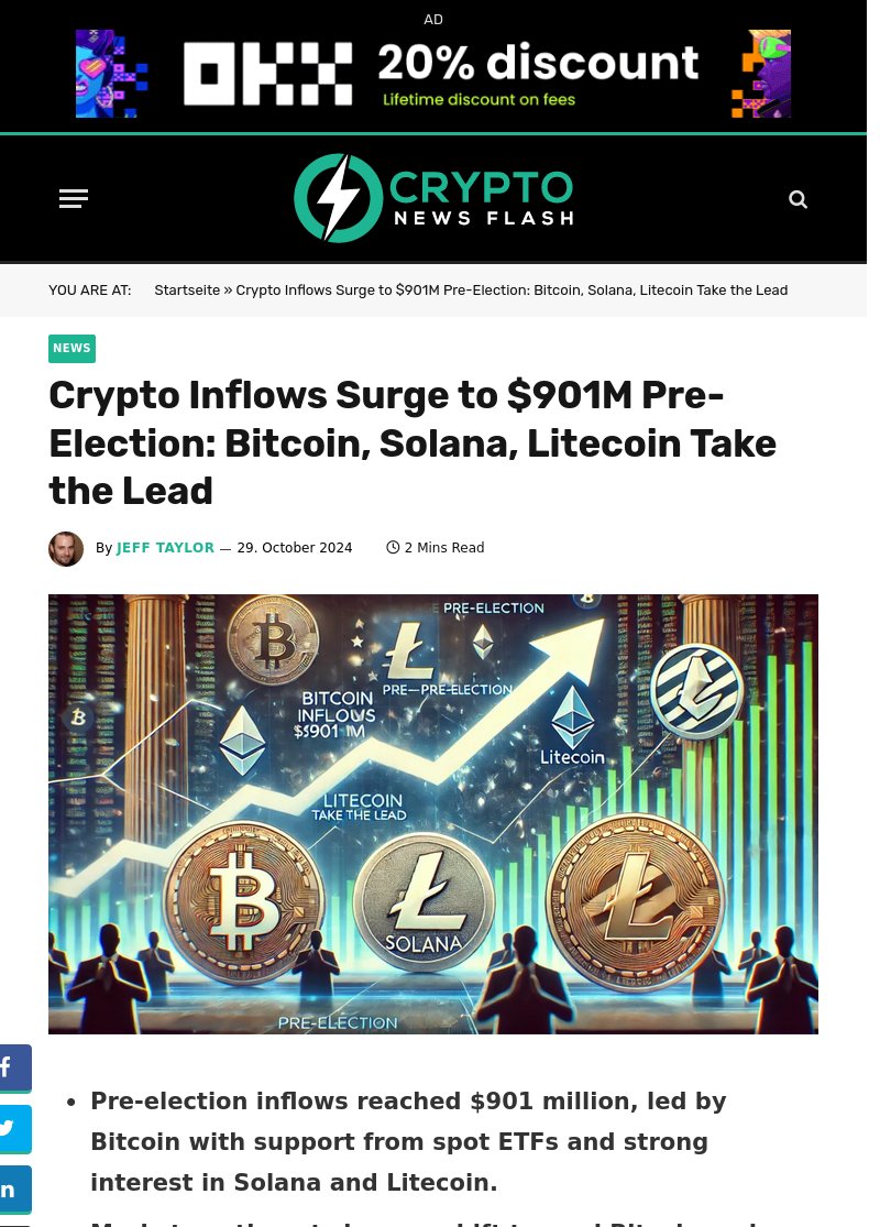 rayan_bibiloni's tweet image. BREAKING NEWS :  Increased crypto inflows pre-election boost Bitcoin and Solana prices. cryptoeco.net/tw/c57b.html  #CryptoInflows #Bitcoin #Solana