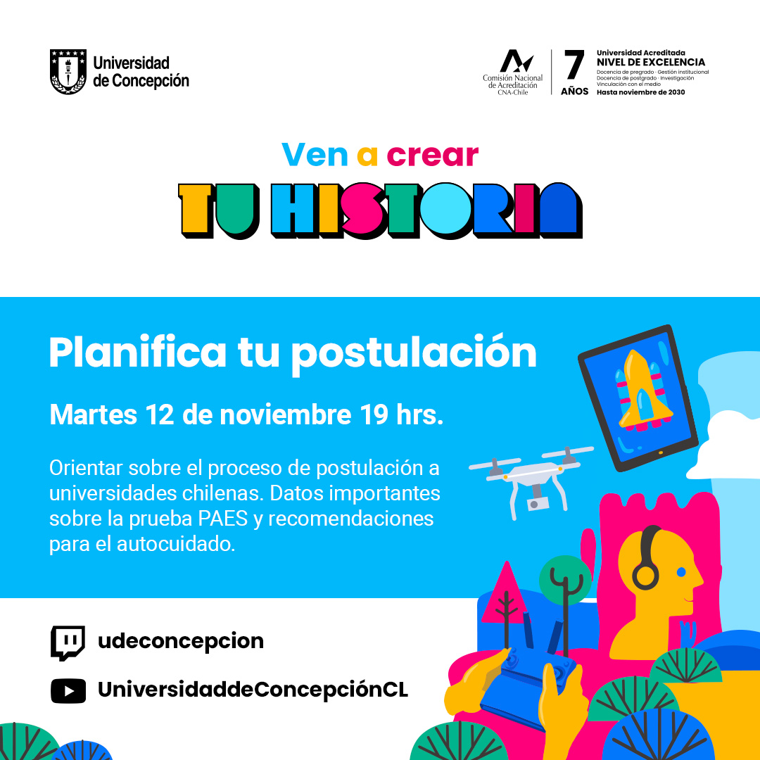 AdmisionUdeC (@admisionudec) on Twitter photo #AdmisiónUdeC ¡Prepárate para postular a la <a href="/udeconcepcion/">Universidad de Concepción</a> ! Conéctate a través de Youtube y Twitch 🧑💻
5 de nov 19hrs. Becas y Beneficios UdeC
7 de nov 19hrs. Ingresos Especiales UdeC
12 de nov 19hrs. Planifica tu postulación
twitch.tv/udeconcepcion
youtube.com/channel/UCyEHs… #AdmisiónUdeC ¡Prepárate para postular a la <a href="/udeconcepcion/">Universidad de Concepción</a> ! Conéctate a través de Youtube y Twitch 🧑💻
5 de nov 19hrs. Becas y Beneficios UdeC
7 de nov 19hrs. Ingresos Especiales UdeC
12 de nov 19hrs. Planifica tu postulación
twitch.tv/udeconcepcion
youtube.com/channel/UCyEHs…