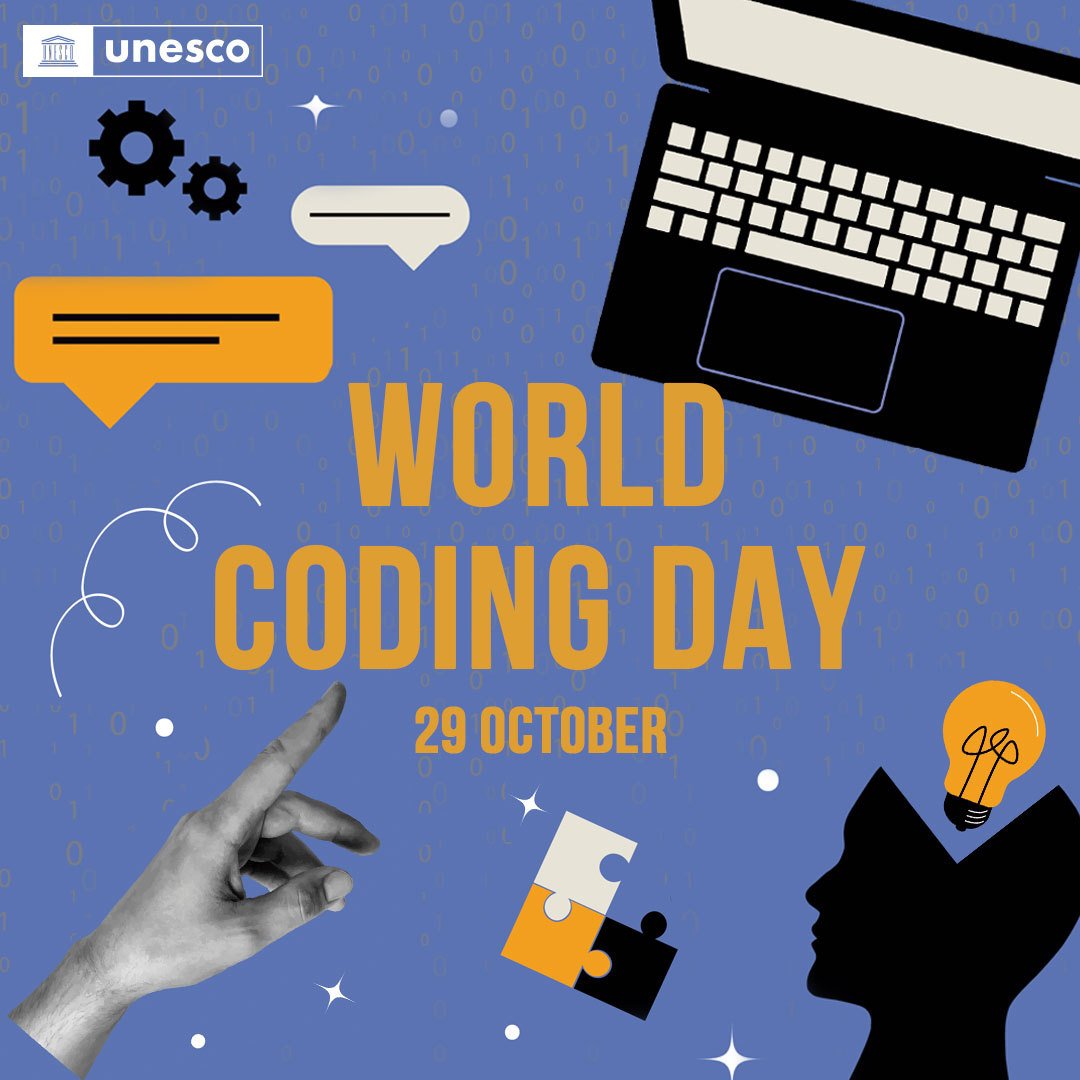 UN Sustainable Development Group 🇺🇳 (@un_sdg) on Twitter photo 🌐 Today marks the first-ever #WorldCodingDay!
Coding is more than just tech – it drives innovation and fuels creativity.
Let's join <a href="/UNESCO/">UNESCO 🏛️ #Education #Sciences #Culture 🇺🇳</a> in making coding skills accessible to all & building a more inclusive digital world.
👉bit.ly/4f2RU3R 🌐 Today marks the first-ever #WorldCodingDay!
Coding is more than just tech – it drives innovation and fuels creativity.
Let's join <a href="/UNESCO/">UNESCO 🏛️ #Education #Sciences #Culture 🇺🇳</a> in making coding skills accessible to all & building a more inclusive digital world.
👉bit.ly/4f2RU3R
