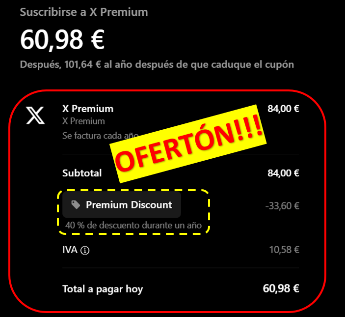 CÓMO AHORRAR EL 40% EN LA SUSCRIPCIÓN DE TWTR

Método de 4 PASOS PRECISOS para tener 5 MESES GRATIS.

Retuitea antes de que Elon Musk se cabree y me cierre la cuenta. 🔄❤️🔄❤️🔄