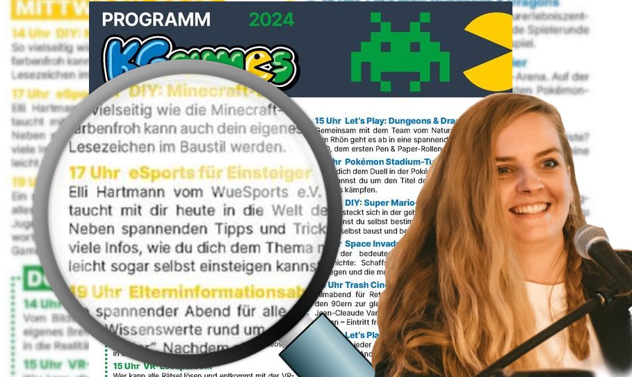 Wir sind übrigens auch auf den KGames in Bad Kissingen vertreten!

Elli wird einen Workshop zu eSport halten, und freut sich natürlich über alle Interessierten, die sie dort besuchen kommen!

📆 30.10.2024, 17:00 Uhr
🗺️ KGames
🎤 Elli 🥳
