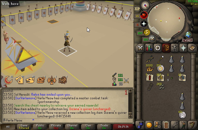 Quiver on my varlamore locked ironman