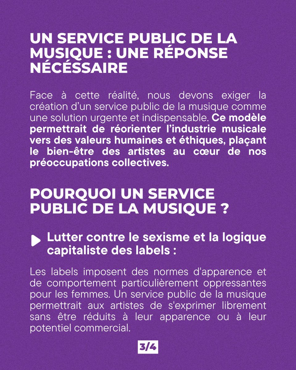 Jeunessoc44's tweet photo. 🌹Face à cette réalité, nous devons exiger la création d’un service public de la musique.

Ce modèle permettrait de réorienter l’industrie musicale vers des valeurs humaines et éthiques, plaçant le bien-être des artistes au cœur de nos préoccupations collectives.

[🧵2/2] https://t.co/62F68bbYuL