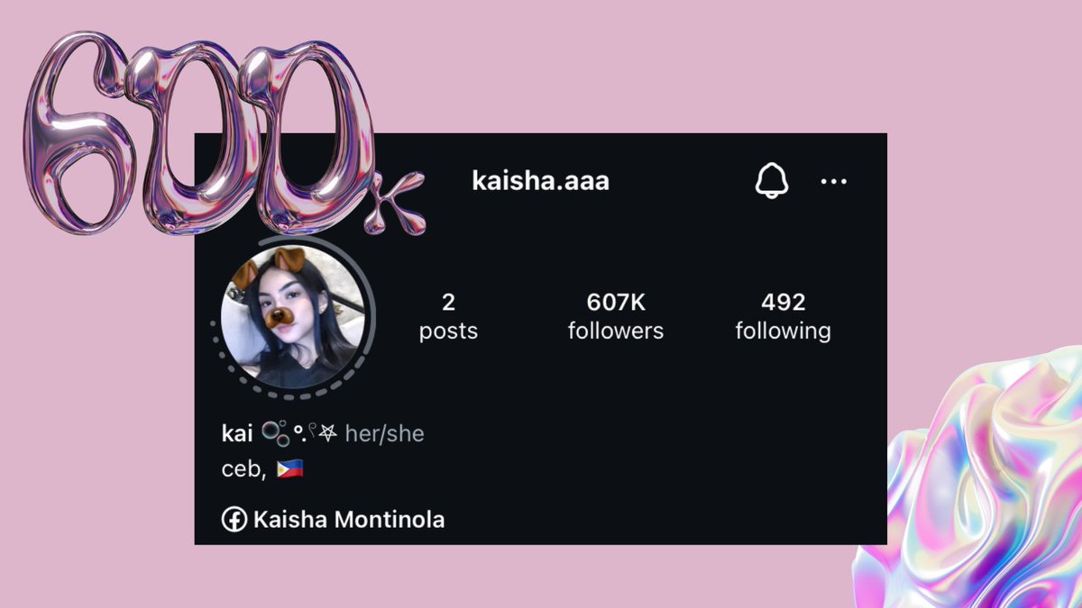 TeamKaiSlayers_'s tweet photo. Happy 600K+ Followers on IG App, 
@kakaimontinolaa  !🌸

We are so proud of you— slowly achieving ur goals! I'm proud to say that since Day 1 sa Bahay ni Kuya, I know ikaw najud! 🫶🏻 

Excited for your future projects!✨

#KaiMontinola | Kai Montinola https://t.co/Td0rxtGOq5