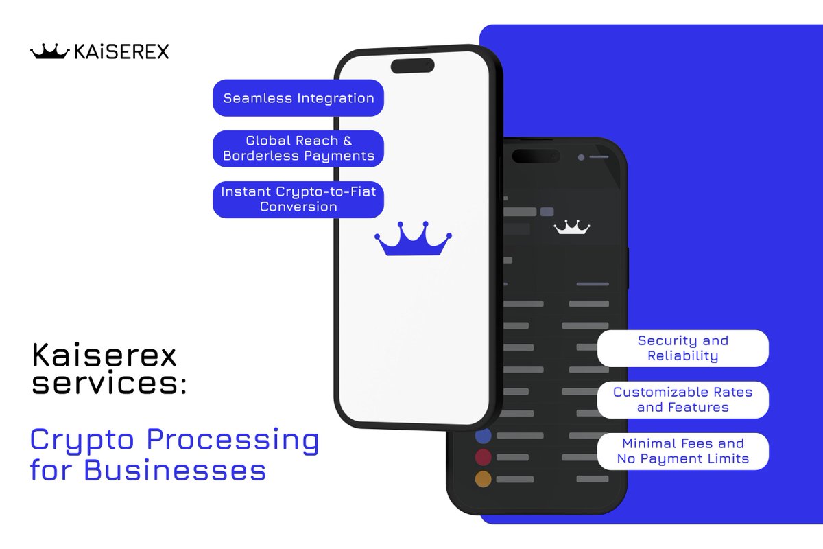 KaiserexCom's tweet photo. Kaiserex Crypto Processing for Businesses: 

Kaiserex’s Crypto Processing service enables businesses to easily accept a wide range of cryptocurrencies, allowing them to cater to a broader audience, particularly the growing demographic of crypto users.

Learn more on our website! https://t.co/U7fQ17i3Bt