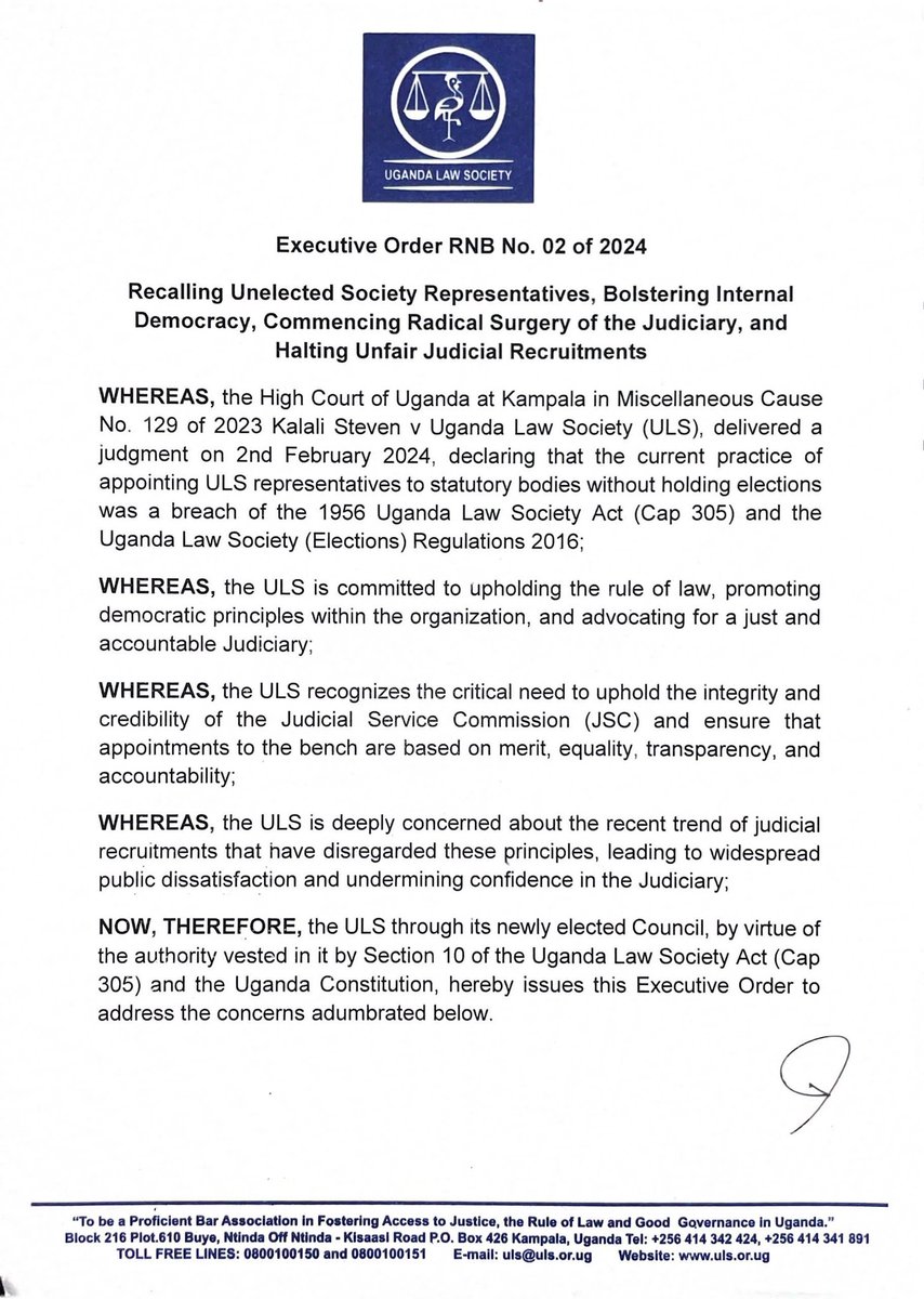 RadicalNewBar's tweet photo. Second Executive order by Radical New Bar President @IsaacSsemakadde https://t.co/OlfqgA15im