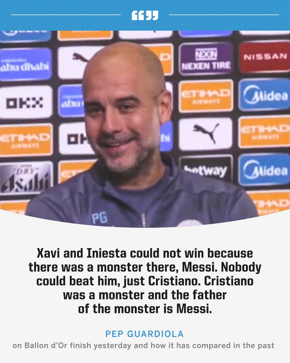 Pep Guardiola with this quote on Ronaldo and Messi 😂