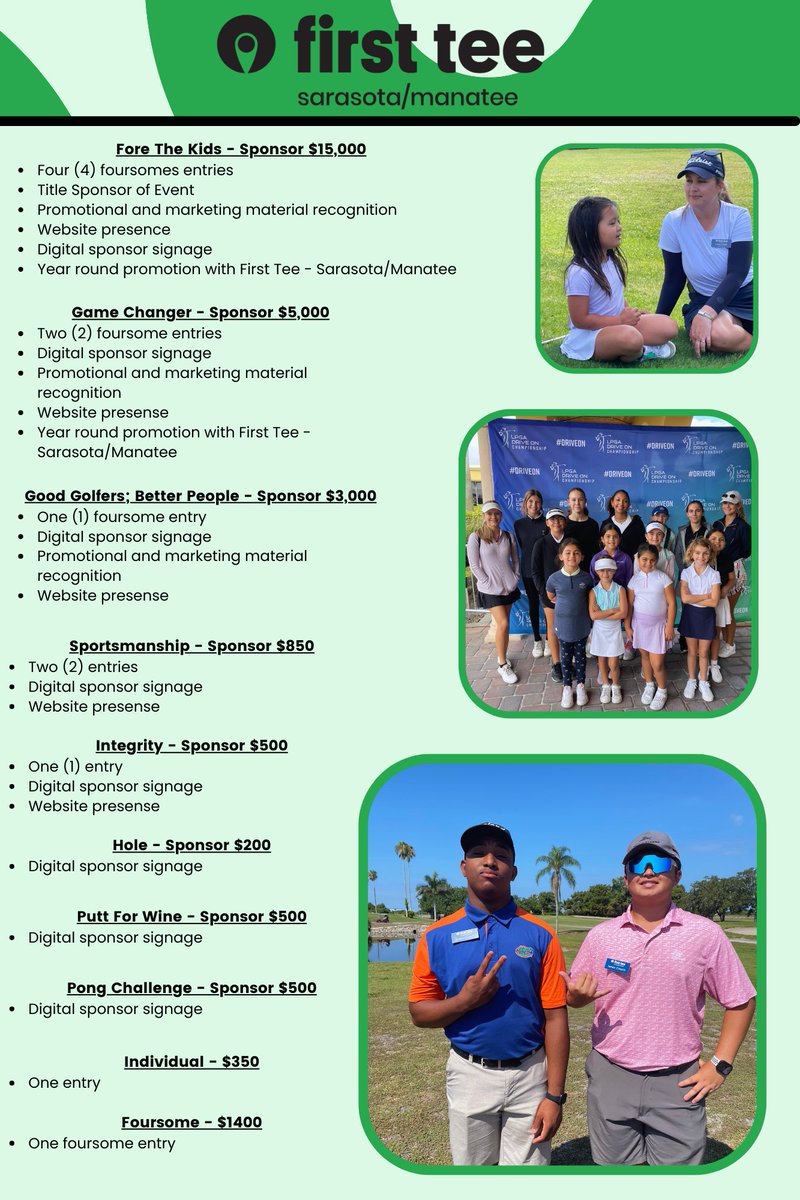 JANUARY 6TH, 2025 💙💚 Hope to see you there! 

Click link in bio for more information

#FirstTee #BuildingGameChangers