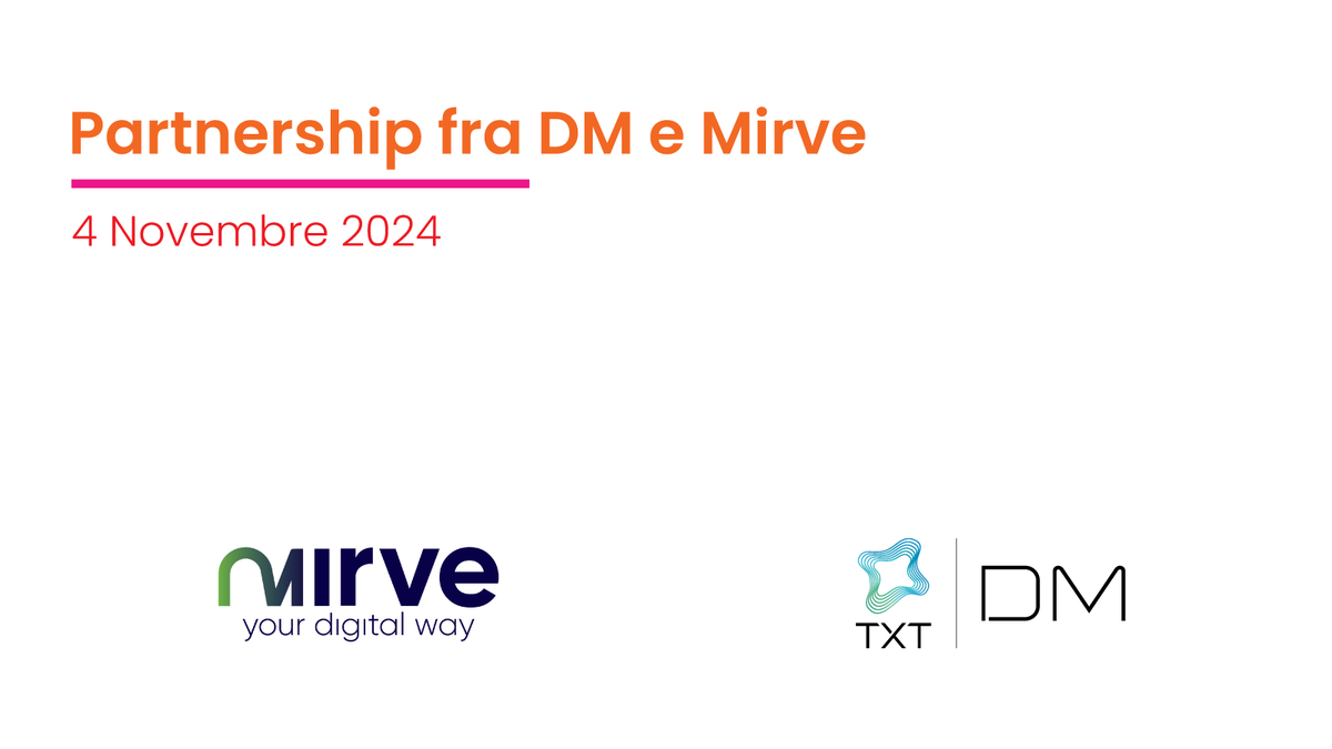 Annunciamo una partnership strategica tra DM e Mirve!

➡️ bit.ly/4eWPLXw
 
#dmp 
#peoplecanchangeeverything
#neverbetter