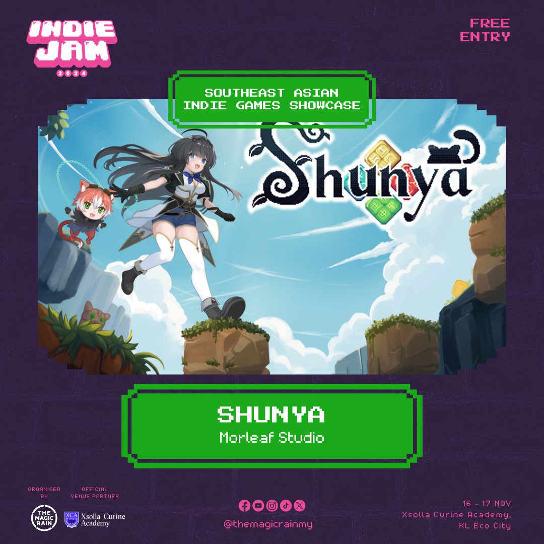 MorleafStudio's tweet photo. Hello everyone, we have joining the showcase area at Indie Jam 2024, please come and play our game,e ~
Date: 16 & 17 November 2024 (Saturday & Sunday)
Time: 10AM - 7PM
Venue: Xsolla Curine Academy, KL Eco City
FREE ENTRY!
#gamedev #MagicRain #Xsolla #indiegame https://t.co/AT6J97llve