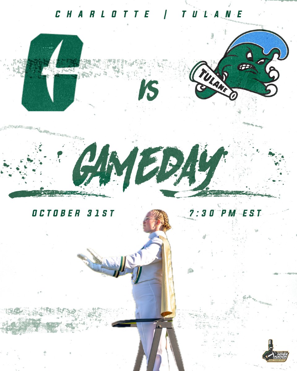 PNNMB's tweet image. This Thursday at 7:30PM EST, @charlottefootball will take on Tulane at Jerry Richardson Stadium! Don't forget to check us out during Pregame, Halftime, in the Stands, the EPIC Building, and at the Alumni Pavilion!