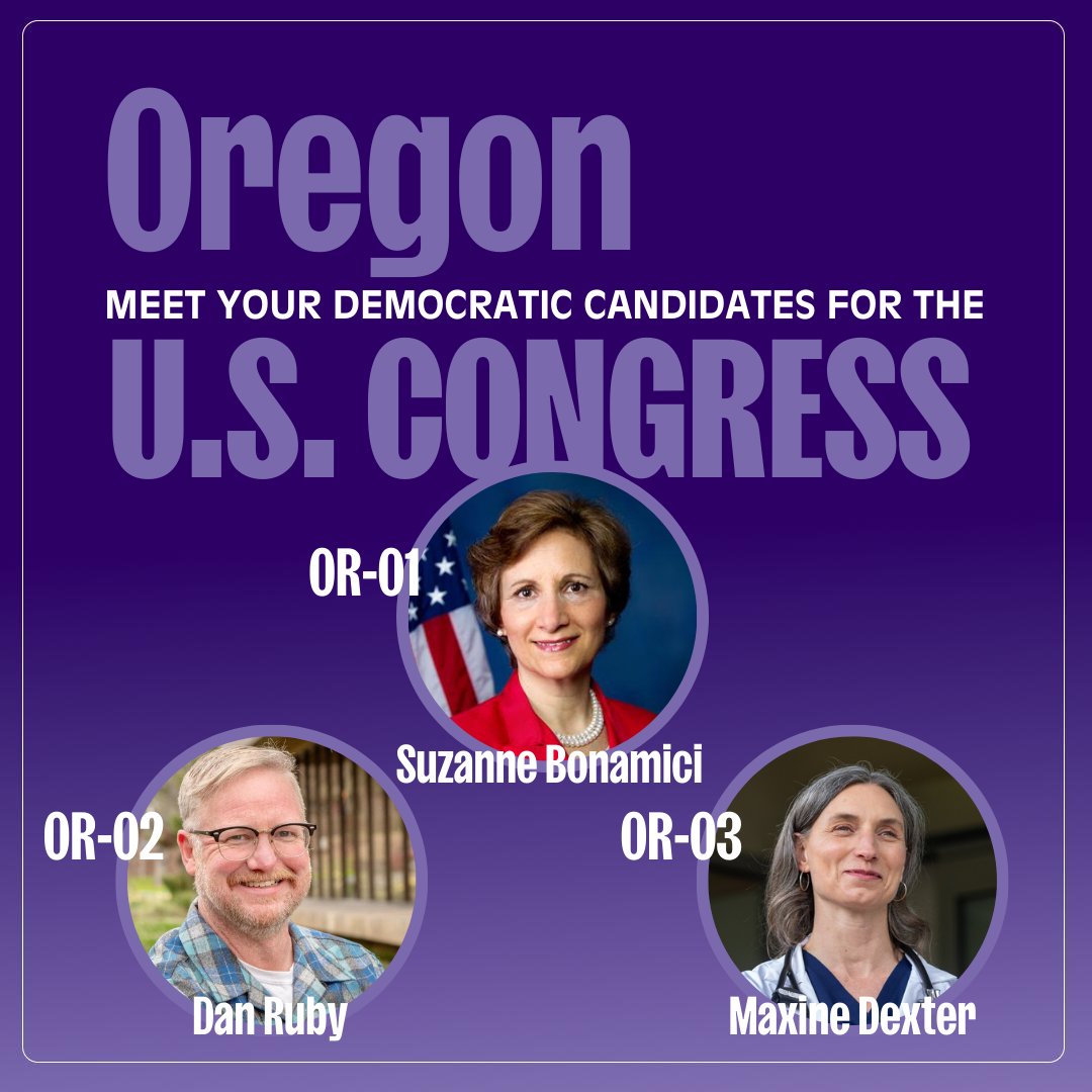 NWOregonizers's tweet photo. Meet your Democratic candidates for the U.S. Congress from Oregon! Your vote can make a difference — visit https://t.co/EllSA34PEo today to get ready and make your plan to vote! @DoctorMaxine @RepBonamici @Ruby4OR https://t.co/G4QLtAt1iZ