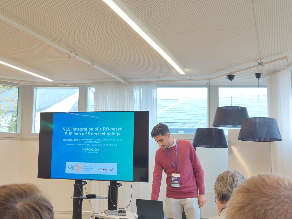 SPIRS Project (@spirsproject) on Twitter photo #PauOrtega as part of <a href="/IMSECNM/">Instituto de Microelectrónica de Sevilla</a> team has presented today the results of the PUF in the preliminary lightweight RoT ASIC at #NORCAS2024 #PauOrtega as part of <a href="/IMSECNM/">Instituto de Microelectrónica de Sevilla</a> team has presented today the results of the PUF in the preliminary lightweight RoT ASIC at #NORCAS2024